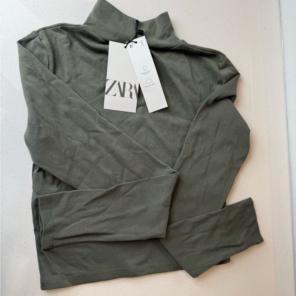 Zara Olive Long Sleeve Tee